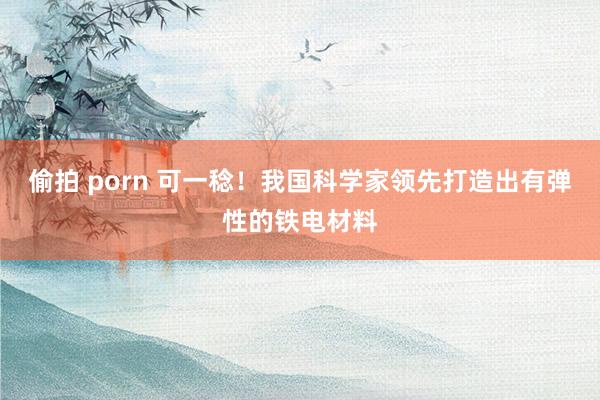 偷拍 porn 可一稔！我国科学家领先打造出有弹性的铁电材料