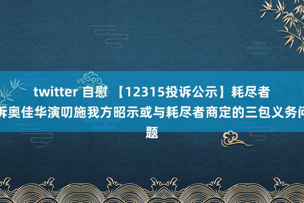 twitter 自慰 【12315投诉公示】耗尽者投诉奥佳华演叨施我方昭示或与耗尽者商定的三包义务问题