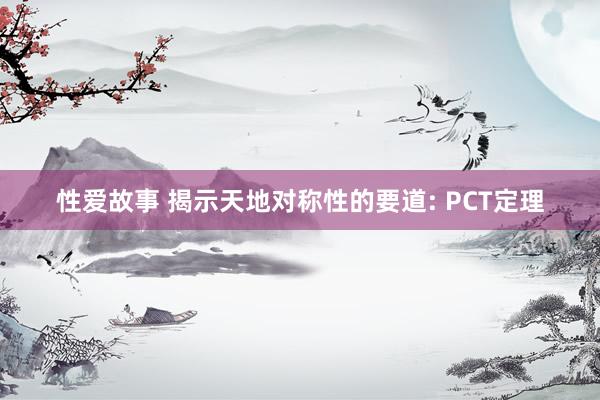 性爱故事 揭示天地对称性的要道: PCT定理