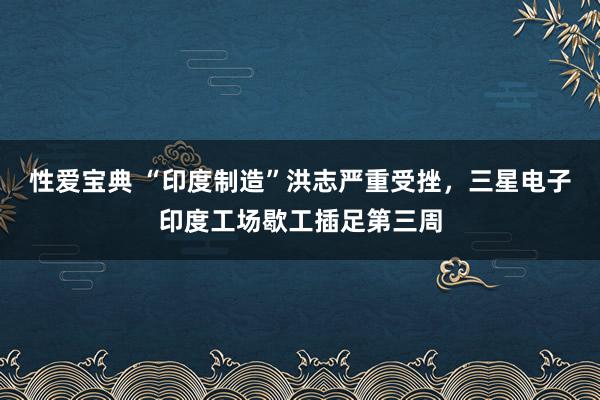 性爱宝典 “印度制造”洪志严重受挫，三星电子印度工场歇工插足第三周