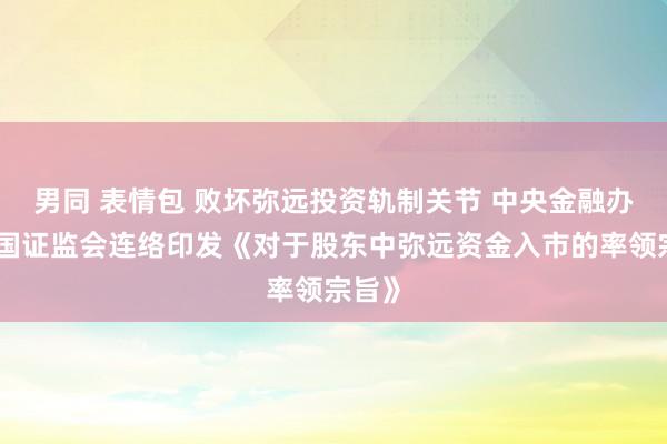 男同 表情包 败坏弥远投资轨制关节 中央金融办、中国证监会连络印发《对于股东中弥远资金入市的率领宗旨》