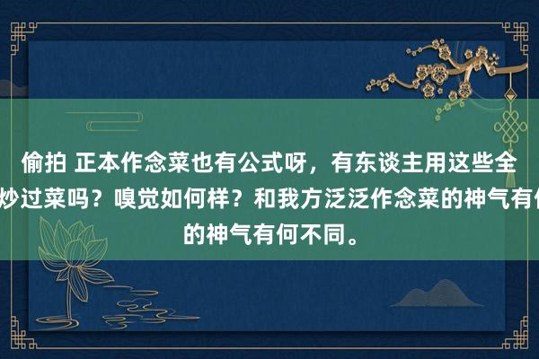 偷拍 正本作念菜也有公式呀，有东谈主用这些全能公式炒过菜吗？嗅觉如何样？和我方泛泛作念菜的神气有何不同。