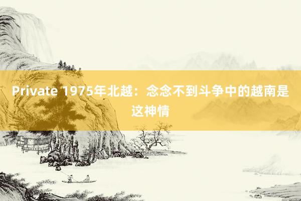 Private 1975年北越：念念不到斗争中的越南是这神情