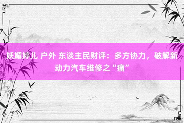 妖媚婷儿 户外 东谈主民财评：多方协力，破解新动力汽车维修之“痛”