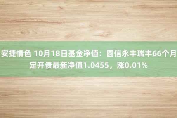 安捷情色 10月18日基金净值：圆信永丰瑞丰66个月定开债最新净值1.0455，涨0.01%