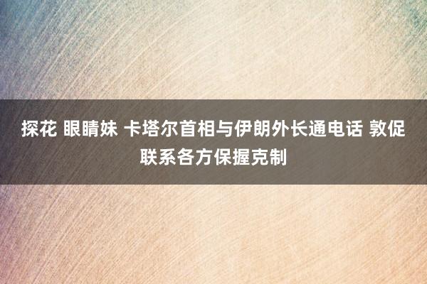 探花 眼睛妹 卡塔尔首相与伊朗外长通电话 敦促联系各方保握克制