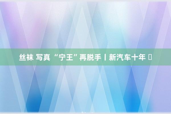 丝袜 写真 “宁王”再脱手丨新汽车十年 ⑲