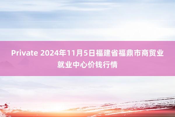 Private 2024年11月5日福建省福鼎市商贸业就业中心价钱行情