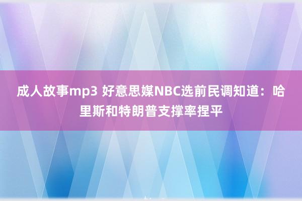 成人故事mp3 好意思媒NBC选前民调知道：哈里斯和特朗普支撑率捏平