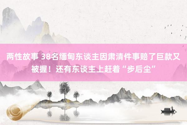 两性故事 38名缅甸东谈主因肃清件事赔了巨款又被握！还有东谈主上赶着“步后尘”