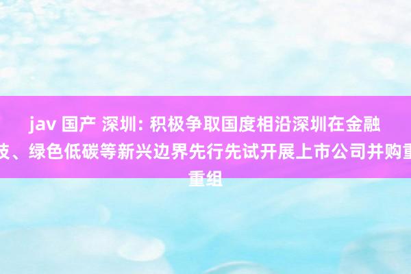 jav 国产 深圳: 积极争取国度相沿深圳在金融科技、绿色低碳等新兴边界先行先试开展上市公司并购重组