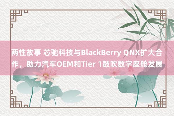 两性故事 芯驰科技与BlackBerry QNX扩大合作，助力汽车OEM和Tier 1鼓吹数字座舱发展