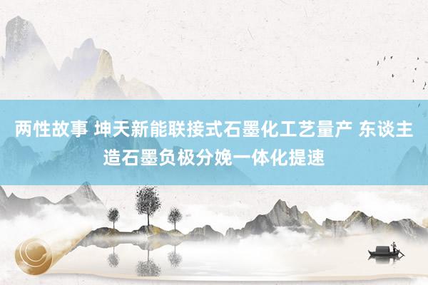 两性故事 坤天新能联接式石墨化工艺量产 东谈主造石墨负极分娩一体化提速