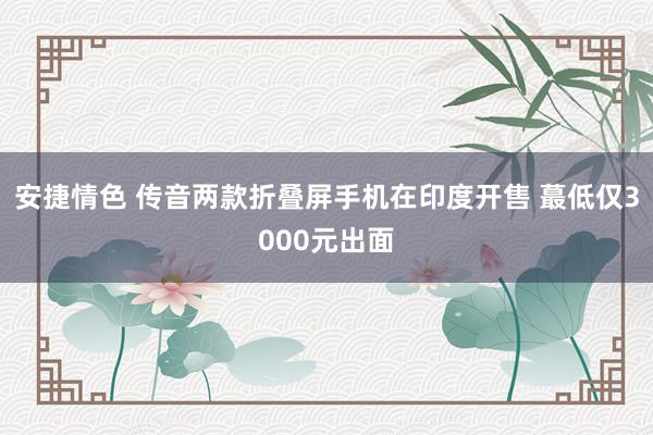 安捷情色 传音两款折叠屏手机在印度开售 蕞低仅3000元出面