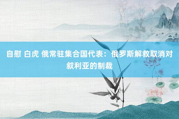 自慰 白虎 俄常驻集合国代表：俄罗斯解救取消对叙利亚的制裁