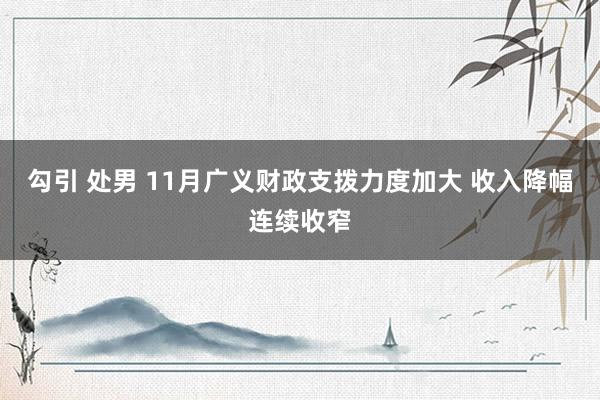 勾引 处男 11月广义财政支拨力度加大 收入降幅连续收窄