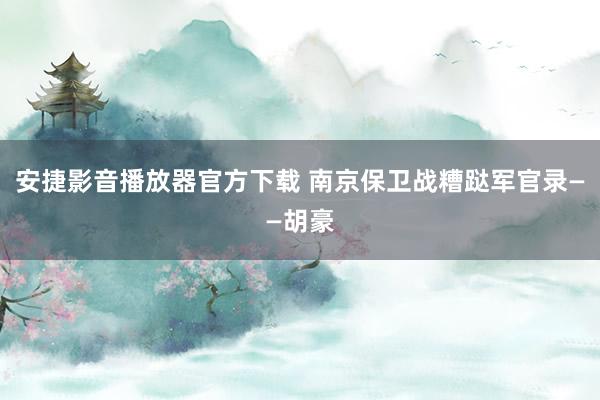 安捷影音播放器官方下载 南京保卫战糟跶军官录——胡豪