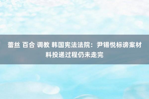 蕾丝 百合 调教 韩国宪法法院：尹锡悦标谤案材料投递过程仍未走完