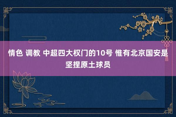 情色 调教 中超四大权门的10号 惟有北京国安是坚捏原土球员