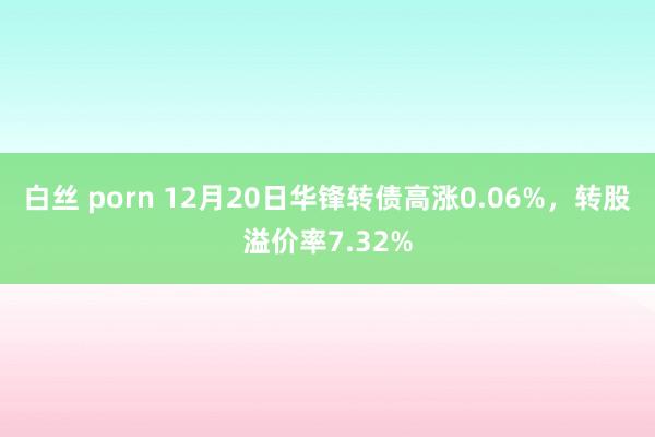 白丝 porn 12月20日华锋转债高涨0.06%，转股溢价率7.32%