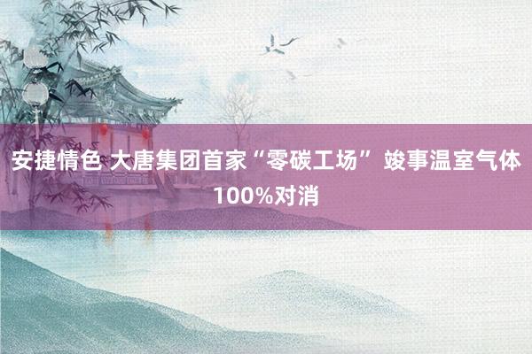 安捷情色 大唐集团首家“零碳工场” 竣事温室气体100%对消