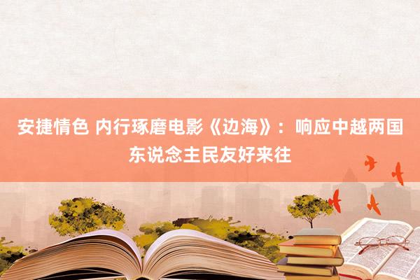 安捷情色 内行琢磨电影《边海》：响应中越两国东说念主民友好来往