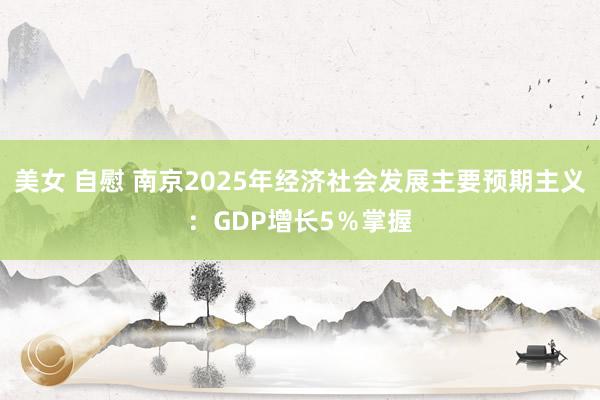 美女 自慰 南京2025年经济社会发展主要预期主义：GDP增长5％掌握