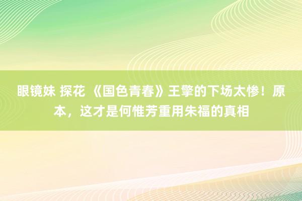 眼镜妹 探花 《国色青春》王擎的下场太惨！原本，这才是何惟芳重用朱福的真相